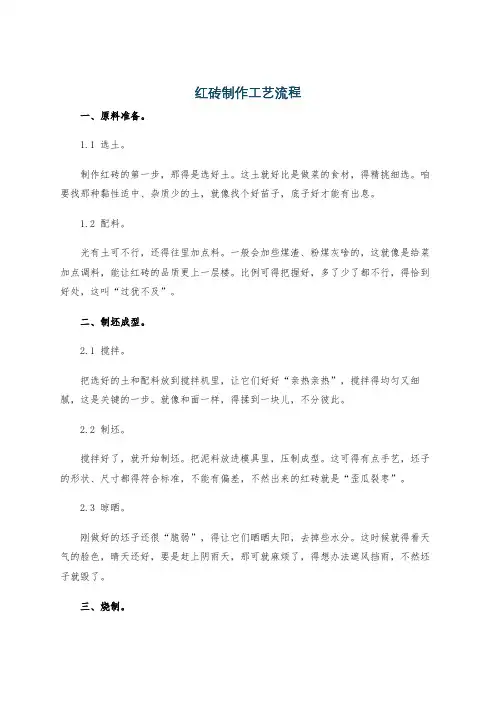 红砖制作工艺流程