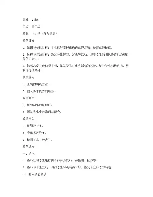 小学完整体育试讲教案模板