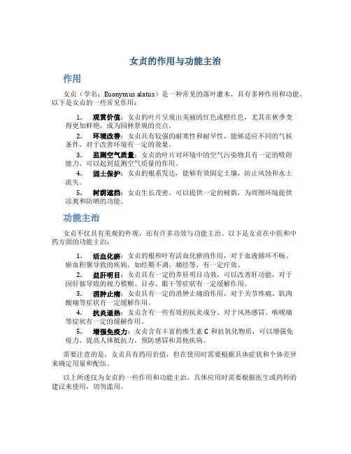 女贞的作用与功能主治