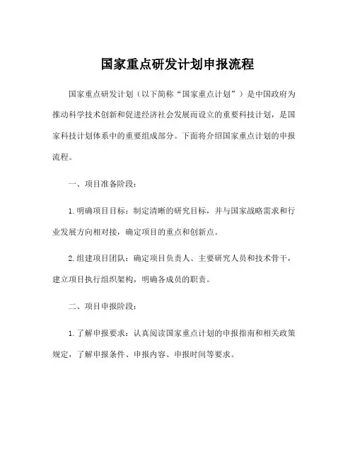 国家重点研发计划申报流程