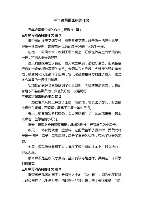 三年级写银杏树的作文（精选41篇）