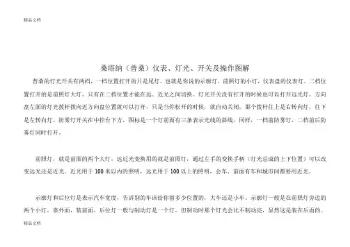 最新桑塔纳(普桑)仪表、灯光、开关及操作图解资料