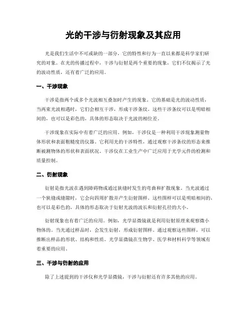 光的干涉与衍射现象及其应用