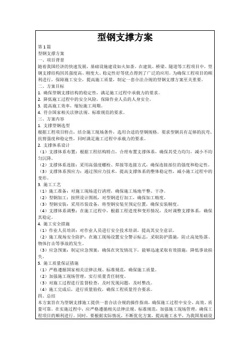 型钢支撑方案