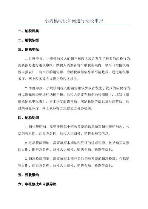 小规模纳税如何进行纳税申报