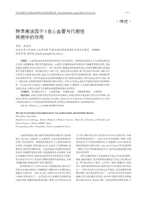 转录激活因子3在心血管与代谢性疾病中的作用