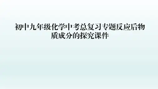 初中九年级化学中考总复习专题反应后物质成分的探究课件PPT