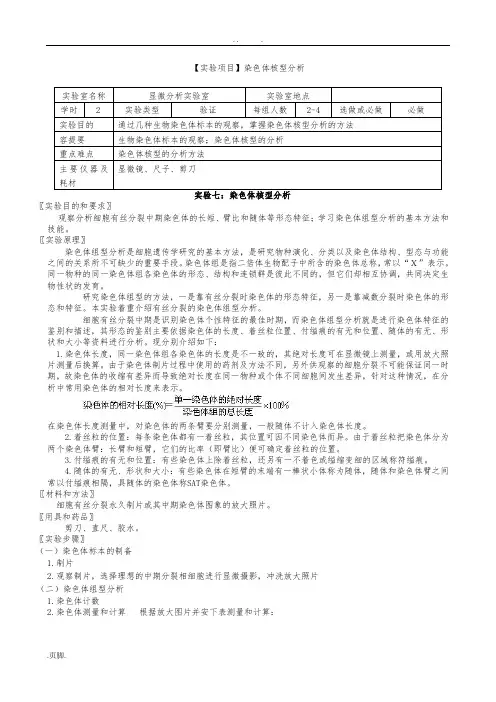 实验七染色体核型分析