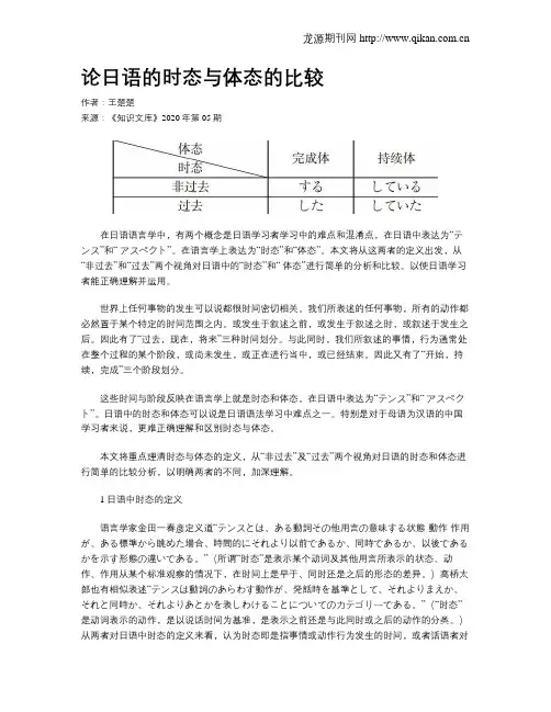 论日语的时态与体态的比较