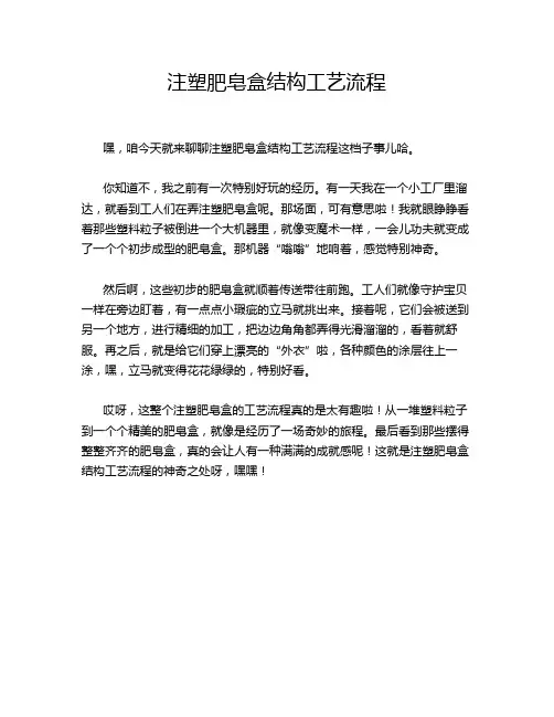 注塑肥皂盒结构工艺流程