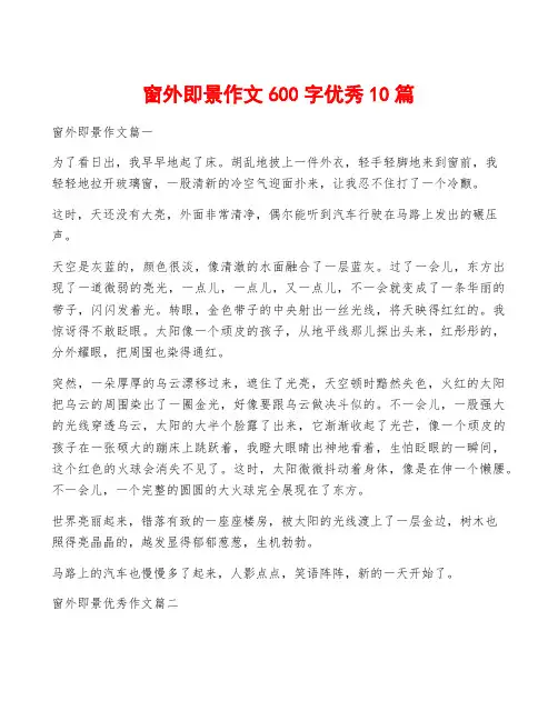窗外即景作文600字优秀10篇