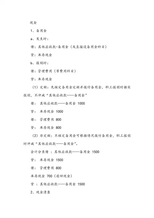 会计分录资料培训资料