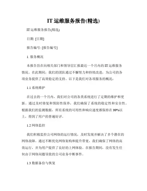 IT运维服务报告(精选)