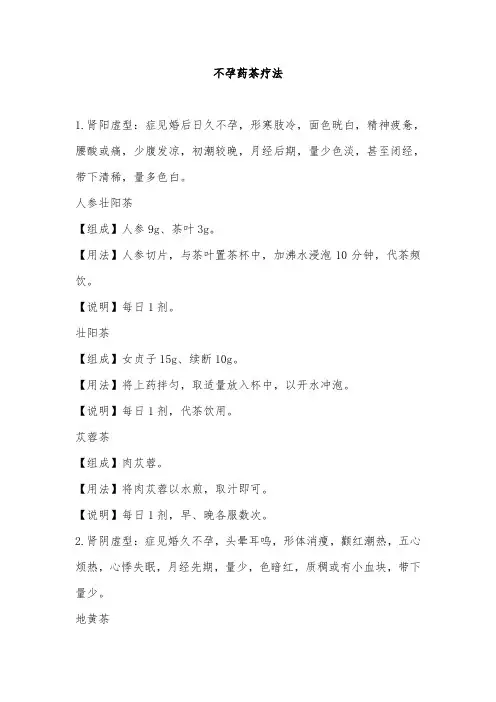 不孕药茶疗法