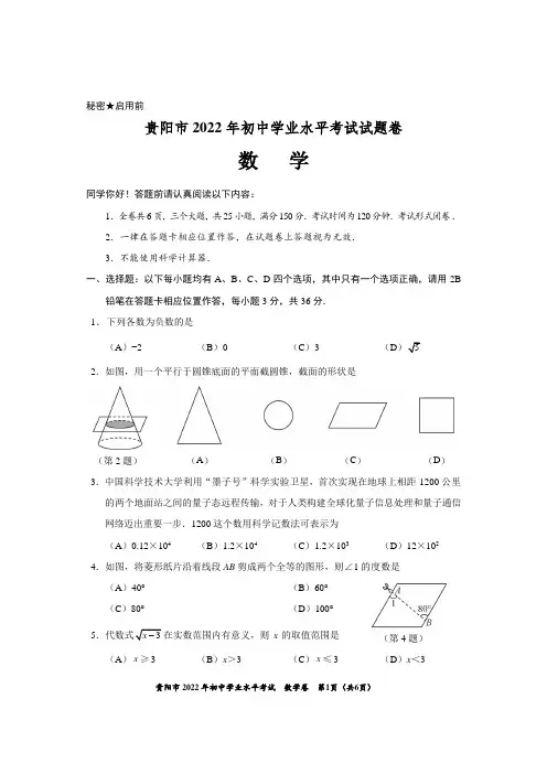 教师专业能力考试试题 初中数学试卷  (4)