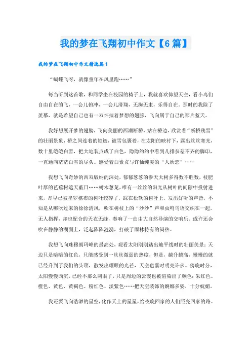 我的梦在飞翔初中作文【6篇】