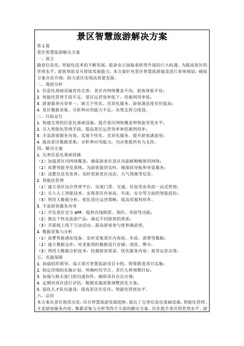 景区智慧旅游解决方案