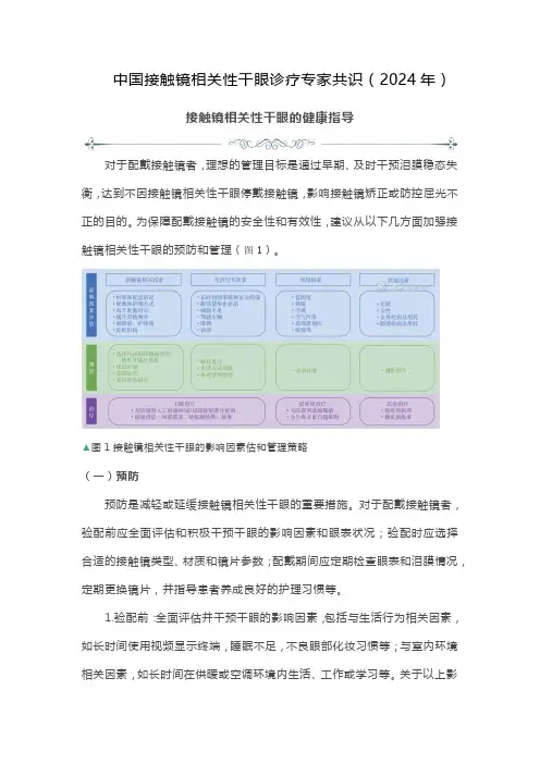 中国接触镜相关性干眼诊疗专家共识(2024年)