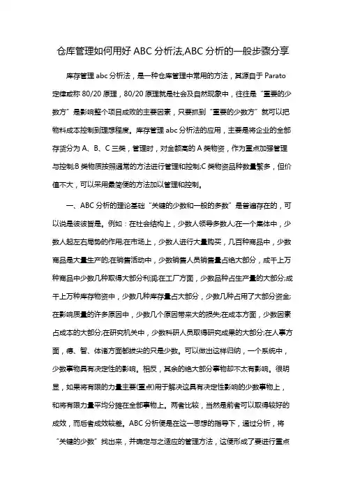 仓库管理如何用好ABC分析法,ABC分析的一般步骤分享