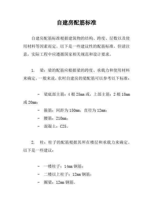 自建房配筋标准