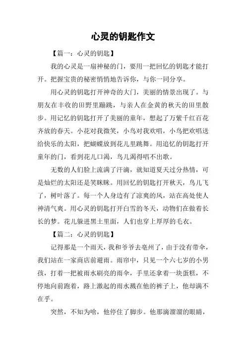 心灵的钥匙作文