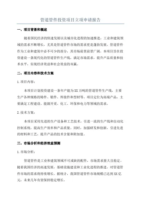 管道管件投资项目立项申请报告