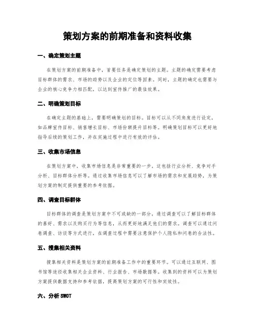 策划方案的前期准备和资料收集