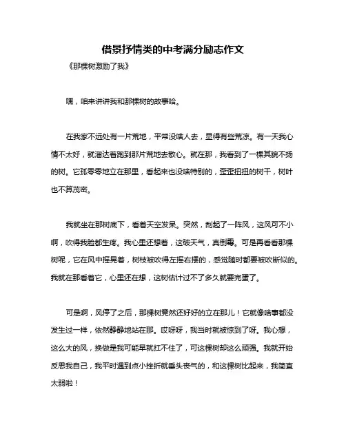 借景抒情类的中考满分励志作文