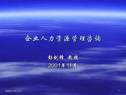 企业人力资源管理咨询PPT课件