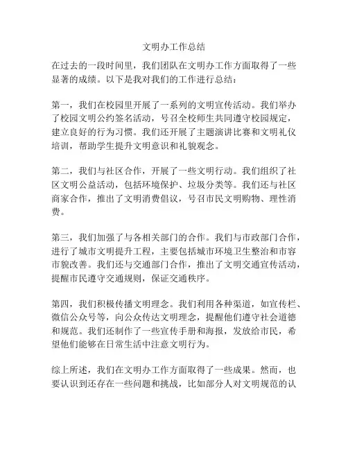 文明办工作总结