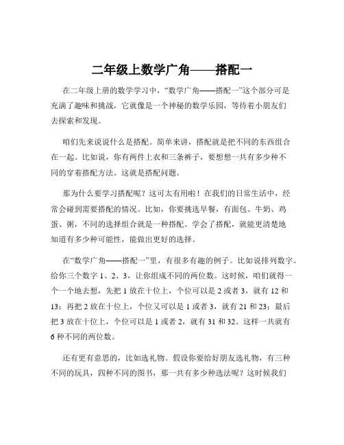 二年级上数学广角——搭配一