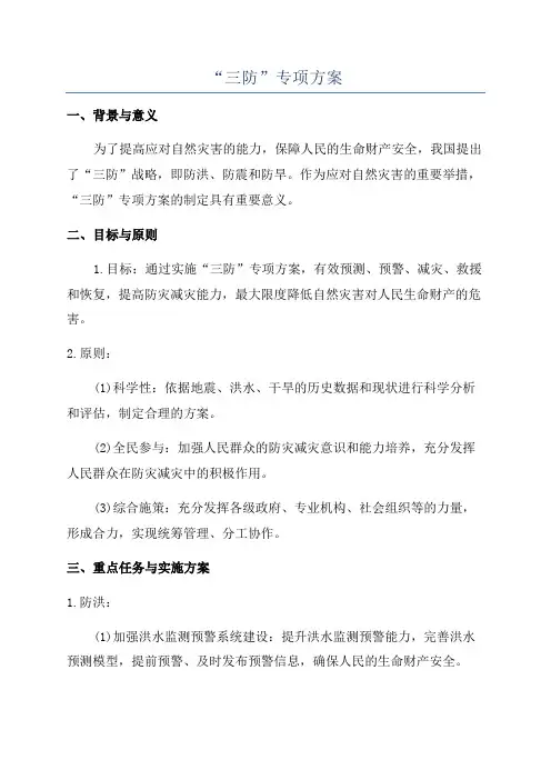 “三防”专项方案