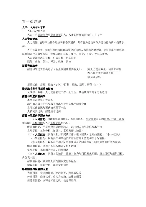 员工招聘与配置笔记