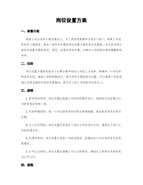 岗位设置方案