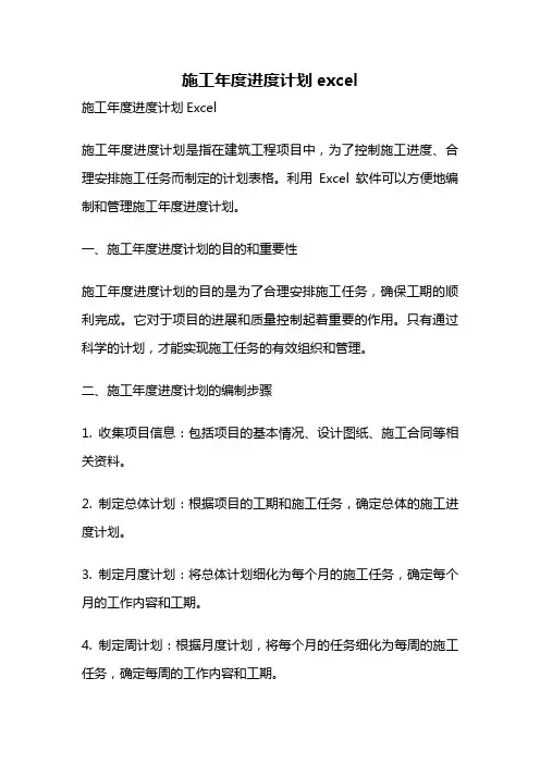 施工年度进度计划excel