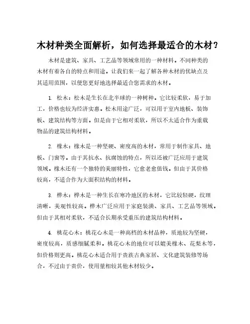 木材种类介绍