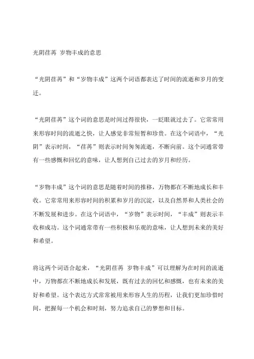 光阴荏苒 岁物丰成的意思