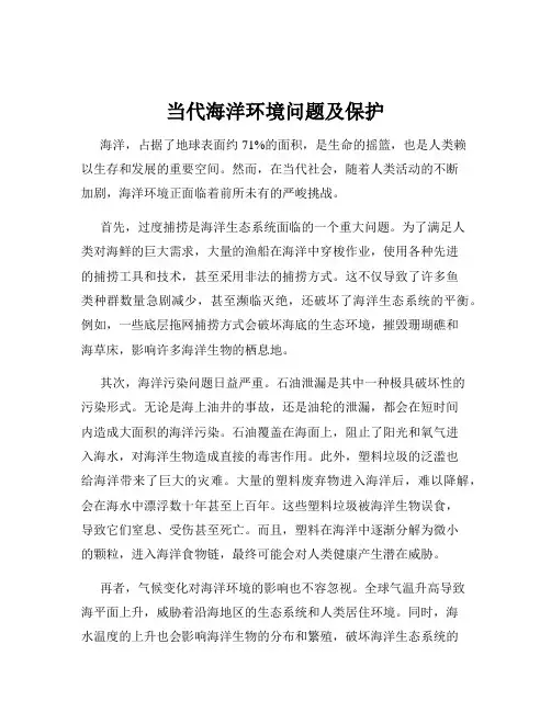 当代海洋环境问题及保护
