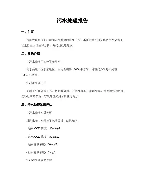 污水处理报告