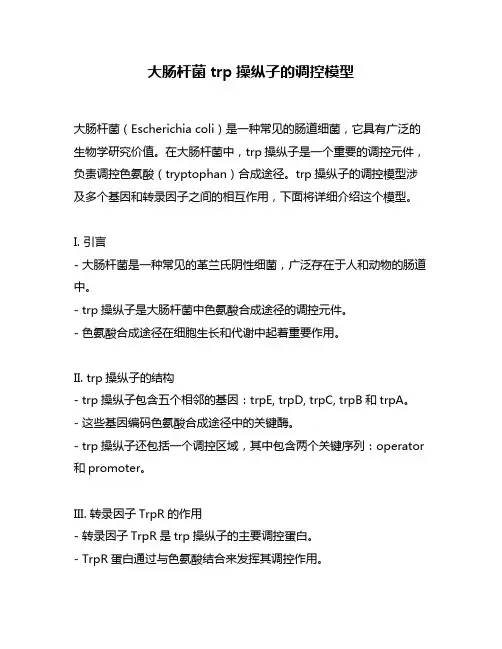 大肠杆菌trp操纵子的调控模型