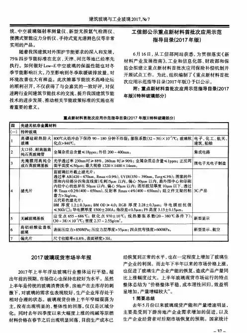 工信部公示重点新材料首批次应用示范指导目录(2017年版)