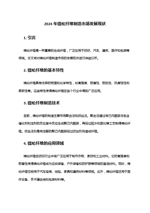 2024年锦纶纤维制造市场发展现状