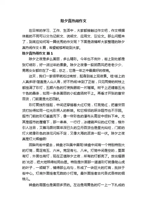 除夕真热闹作文