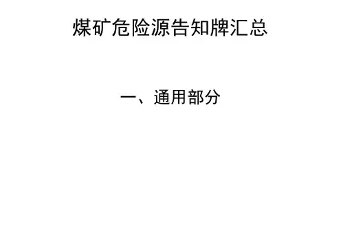 煤矿危险源辨识卡