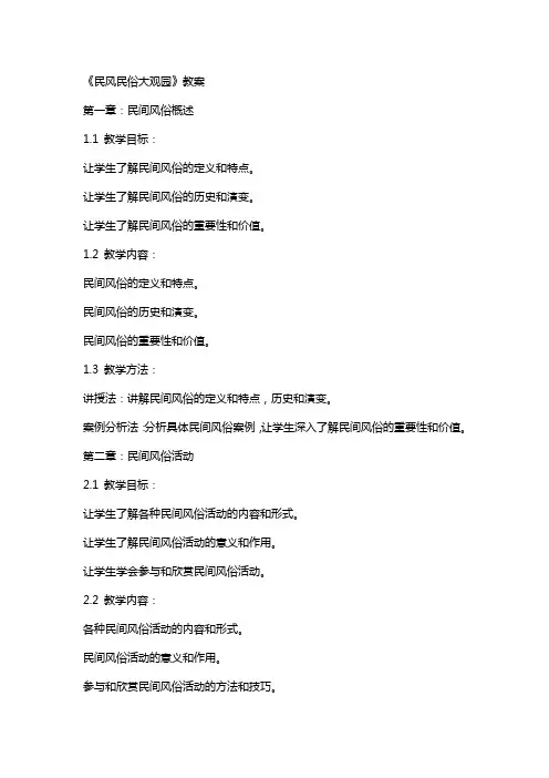 《民风民俗大观园》教案