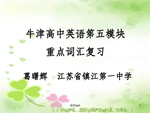 牛津高中英语第五模块重点词汇复习