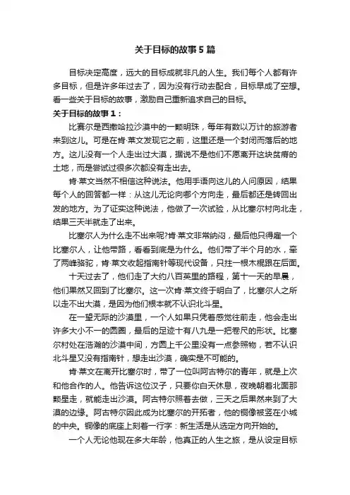 关于目标的故事5篇