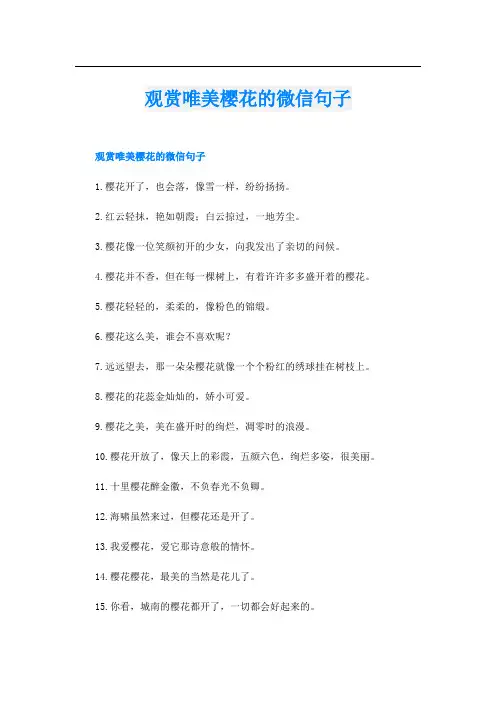 观赏唯美樱花的微信句子