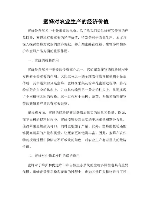 蜜蜂对农业生产的经济价值
