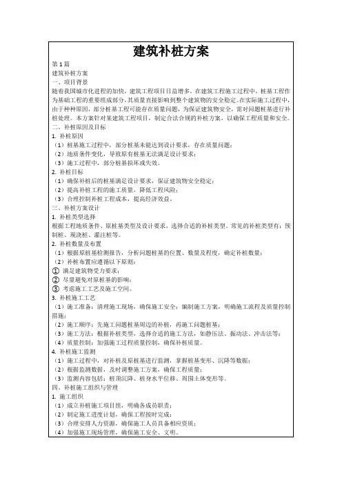 建筑补桩方案